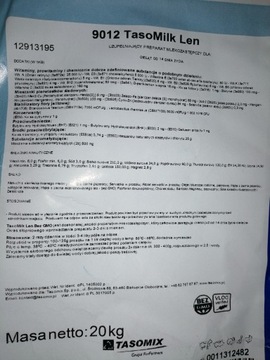 МОЛОКО ДЛЯ ТЕЛЯТ со льном с 14 дня 20 КГ ТАСОМИКС