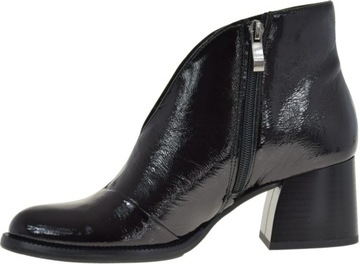 ЭЛЕГАНТНЫЕ ЖЕНСКИЕ БОТИНКИ ACORD 3620, ЧЕРНАЯ ОКРАШЕННАЯ КОЖА, УТЕПЛЕННЫЕ, размер 41