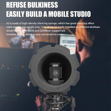 F2 Экран микрофона Акустическая губка Студийный фильтр для живой записи Вокальный