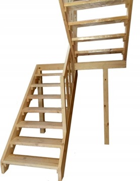Деревянная лестница - большая посадка