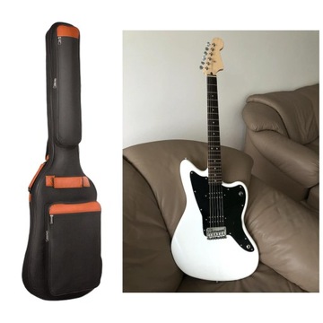 Elektryczna gitara basowa z tkaniny Oxford. Gitara elektryczna