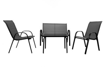 КОМПЛЕКТ САДОВОЙ МЕБЕЛИ БАЛКОН ТЕРРАСА СТОЛ СКАМЬЯ 2x СТУЛЬЯ MARBELLA GREY