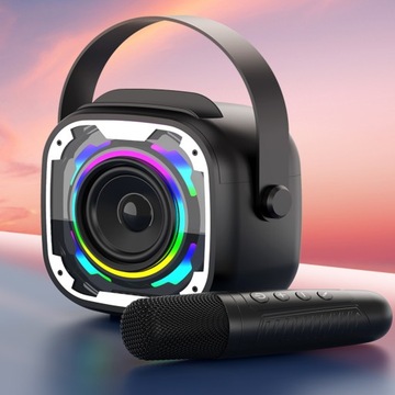 Караоке-микрофон Беспроводной Bluetooth-динамик для детей 2 светодиодных микрофона