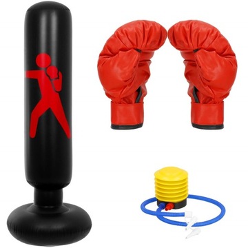DMUCHANY WOREK BOKSERSKI TRENINGOWY STOJĄCY DLA DZIECI MMA RĘKAWICE 160cm