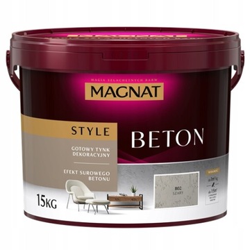 MAGNAT STYLE - BETON 15kg - B02 SZARY - GOTOWY TYNK DEKORACYJNY