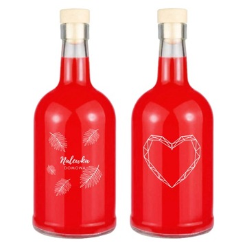 BUTELKA TADEK 500ml nadrukiem NALEWKA DOMOWA SERCE