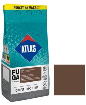 FUGA CERAMICZNA ATLAS 5kg *024* CIEMNOBRĄZOWY