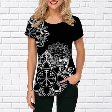 Floral Print Women's T Shirt 2023 New Girls Clothe