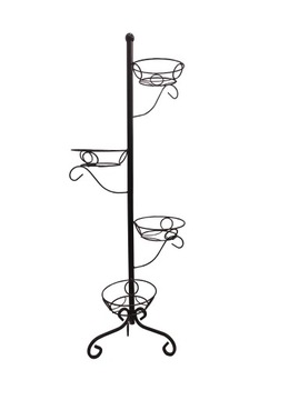 Металлическая подставка для цветов на 4 горшка, подставка-чердак, черная