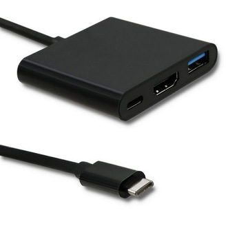 Qoltec Hub Adapter USB-C 3.1 3w1 / USB 3.0 / HDMI 4K / USB-C 3.1 PD 100W