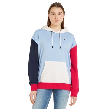 TOMMY HILFIGER BLUZA DAMSKA Z KAPTUREM TJW CBLK HOODIE NIEBIESKA r.S