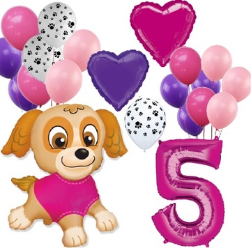 BALONY ZESTAW na urodziny 5 LAT PAW PSI PATROL