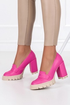 ЛОФЕРЫ ЖЕНСКИЕ НА ВЫСОКОМ КАБЛУКЕ, ЭЛЕГАНТНАЯ, ЛЕГКАЯ, УДОБНАЯ ОБУВЬ, размер 36.