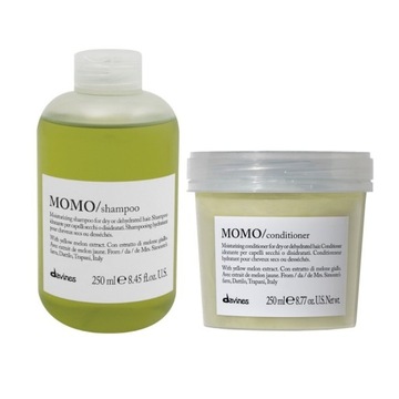 DAVINES MOMO ZESTAW MOCNO NAWILŻAJĄCY SZAMPON + ODŻYWKA POŁYSK