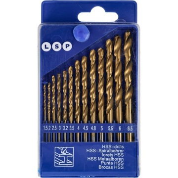Набор буровых сверл HSS для металла 1,5 - 6,5 мм 13 El.