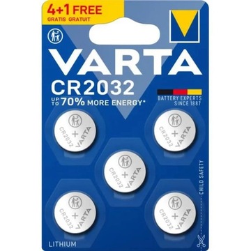 5x bateria CR2032 Varta 3.0V