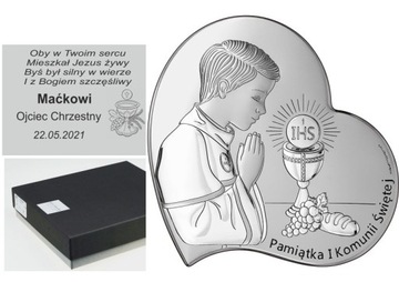 OBRAZEK PAMIĄTKA I KOMUNII ŚW. 16x16 CM CHŁOPIEC