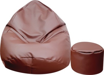 PUFA WOREK MAXI Fotel SAKO brąz XXXXL+PODNÓŻEK