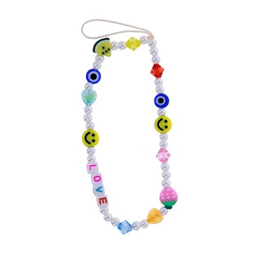 КУЛОН ДЛЯ ТЕЛЕФОНА, РАЗНОЦВЕТНЫЕ БУСЫ, Шнурок
