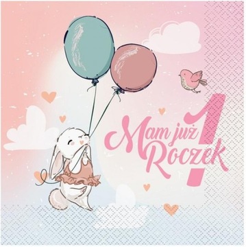 Serwetki Mam Już Roczek, pierwsze urodziny, roczek, serwetki papierowe