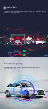 Wbudowany tachograf GPS HD noktowizyjny WiFi podwójny monitoring parkowania