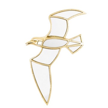 Złota dekoracja ścienna lustro ptak lusterko