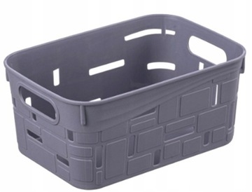 KOSZYK POJEMNIK ORGANIZER PLASTIKOWY SZARY