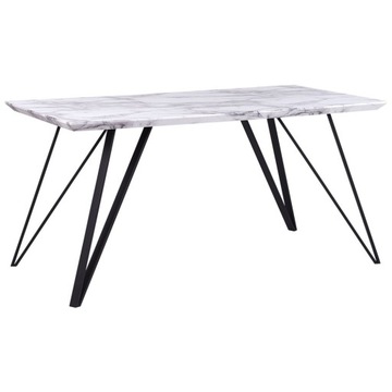 Stół do jadalni 150 x 80 cm efekt marmuru biało-czarny MOLDEN