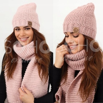 КОМПЛЕКТ ЖЕНСКИЙ, ШАПКА ЖЕНСКАЯ, ШАРФ, КОМПЛЕКТ ИЗ ШЕРСТИ, КОЛ 2457
