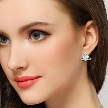 Серьги Saturn 2YK Planet White Heart