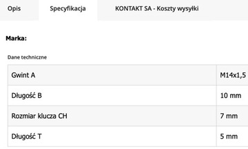 РЕЗЬБОВАЯ ПРОБКА M14x1,5 по стандарту DIN 906 CZ 50 шт.