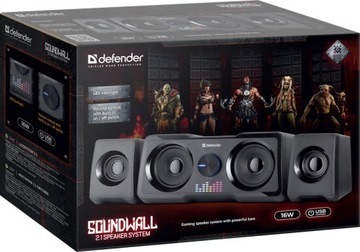 DEFENDER SOUNDWALL 2.1 16ВТ ДИНАМИКИ ЦЕНТРАЛЬНЫЙ ДИНАМИК + ДВА СПУТНИКА