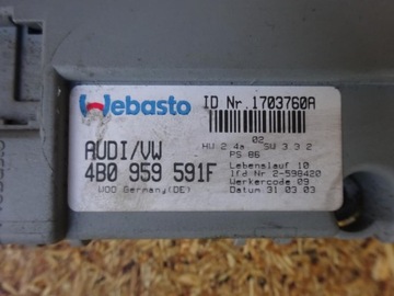VW GOLF IV PASSAT B5 MOTOR MOTOREK STŘEŠNÍHO OKNA 4B0959591F