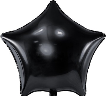 BALON FOLIOWY GWIAZDA CZARNA GWIAZDKA CZARNY NA URODZINY SYLWESTER HEL 48CM