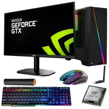 ZESTAW KOMPUTEROWY PC DO GIER i7 SSD LED RTX4060