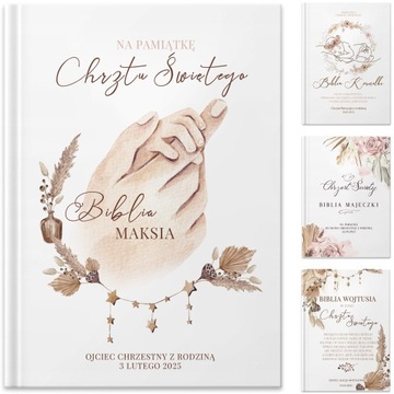 Biblia z imieniem dla dziecka Prezent na Chrzest Święty Pamiątka Chrztu Św.