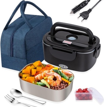 LUNCH BOX ELEKTRYCZNY OBIADOWY 12V/24V/220V CZARNY