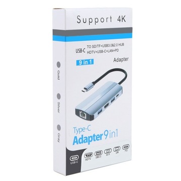 BYL-2206 Адаптер USB-C/Type-C к USB-концентратору 9 в 1