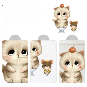 NAKLEJKI NA DESKĘ TOALETOWĄ NAKLEJKI NA ŚCIANĘ KOT POKRYWA 2 ARKUSZE