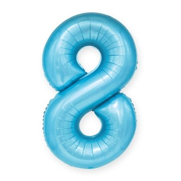 Balon foliowy 8 NIEBIESKI 3XL liczba cyfra na hel