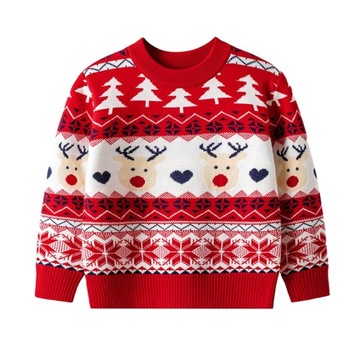 Świąteczny sweter kreskówek Świąteczne renifery
