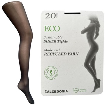 CALZEDONIA Rajstopy ECO SHEER 20 DEN Tights Czarne Tg 2 S