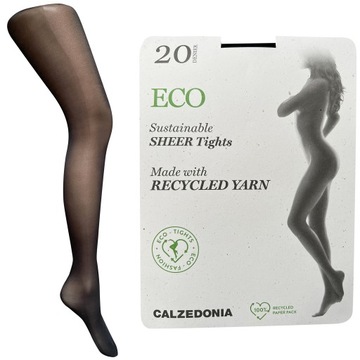 CALZEDONIA Rajstopy ECO SHEER 20 DEN Tights Czarne Tg 3 M