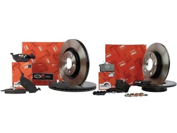 ДИСКИ TRW+КОЛОДКИ ПЕРЕДНИЕ+ЗАДНИЕ A3 LEON TOLEDO OCTAVIA GOLF BORA 280MM