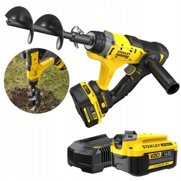 STANLEY WIERTNICA GLEBOWA AKUMUL. 18V V20 SFMCGA75M 1+4Ah + ŚWIDER 76x155mm