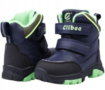 Zima ŚNIEGOWCE Botki Suwak Ocieplane Granat r21