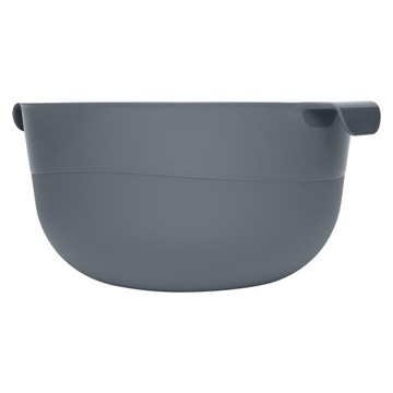 МИСКА КУХОННАЯ ПЛАСТИКОВАЯ ДЛЯ СМЕШИВАНИЯ ЕДЫ 4Л ТЕМНО-СЕРАЯ