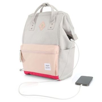 Plecak Himawari 9004 na laptopa 14,1 USB #07 czarny