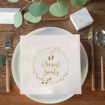 САЛФЕТКИ крестильные Венок для ног 33х33 20 шт ЛЮКС