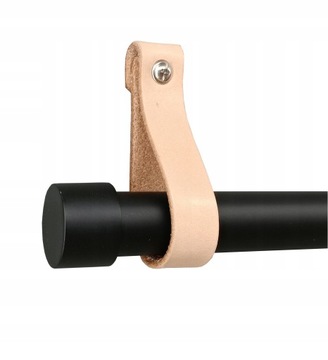 KARNISZ 25mm CZARNY 240cm wspornik SKÓRA natural 1